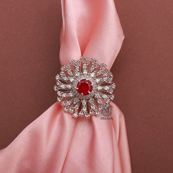 Myla Ruby CZ Designer Ring