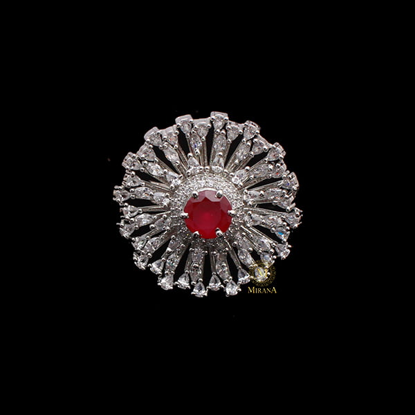 Myla Ruby CZ Designer Ring