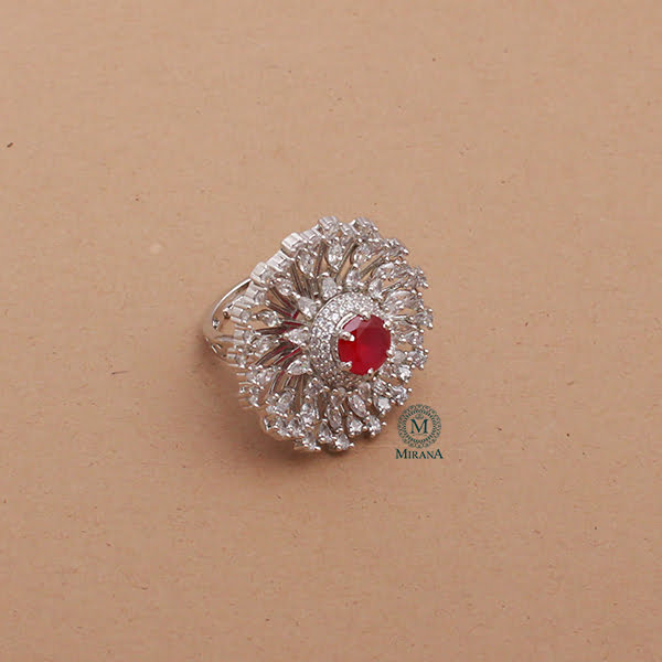 Myla Ruby CZ Designer Ring