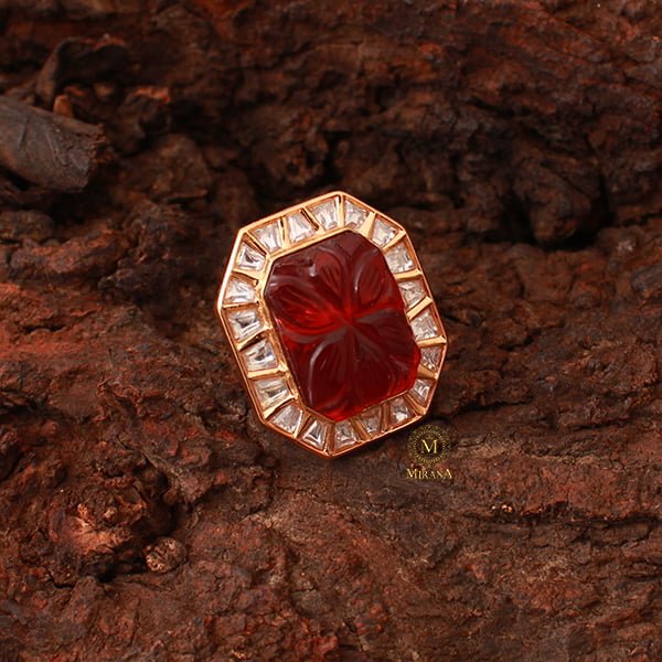 Padmawat Ruby Polki Designer Ring