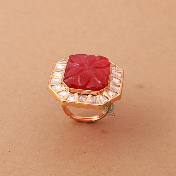 Padmawat Ruby Polki Designer Ring