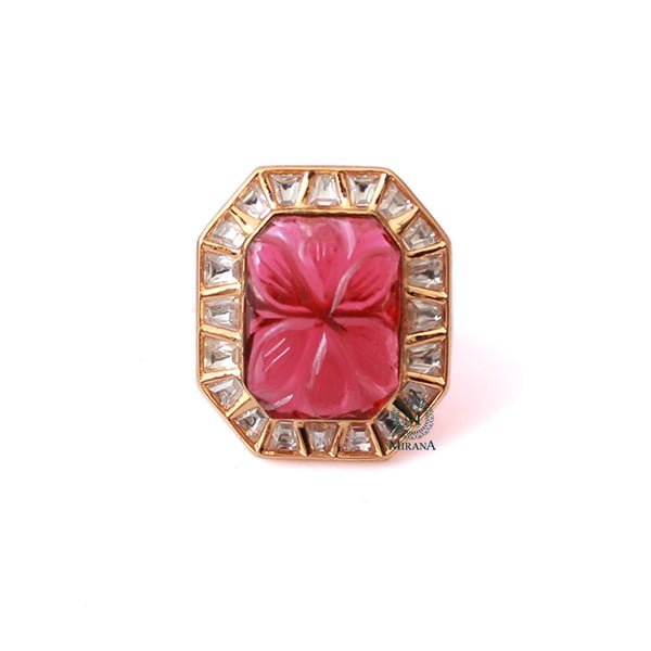 Padmawat Ruby Polki Designer Ring