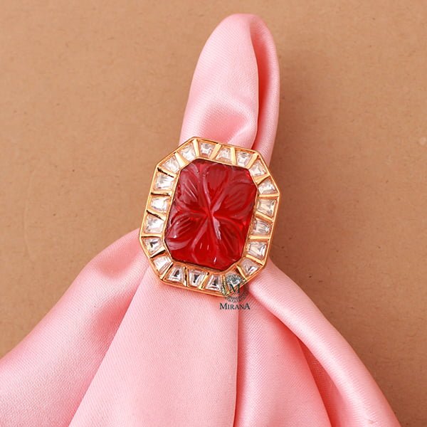 Padmawat Ruby Polki Designer Ring