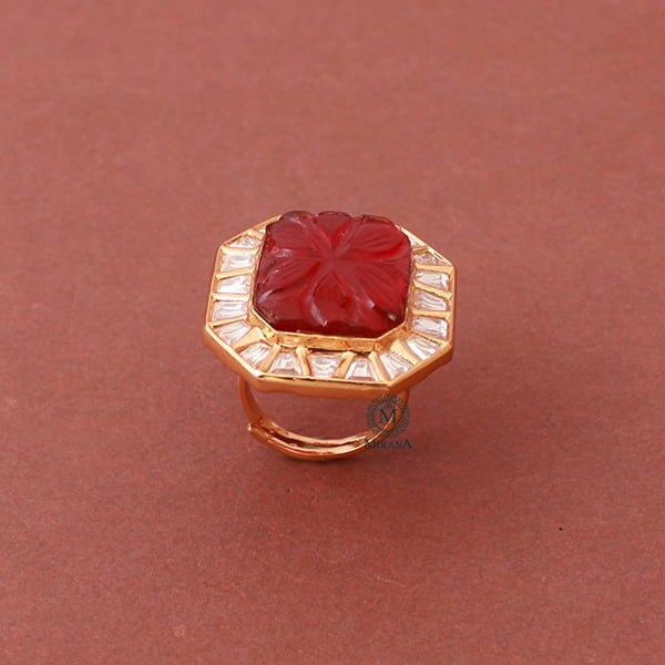 Padmawat Ruby Polki Designer Ring