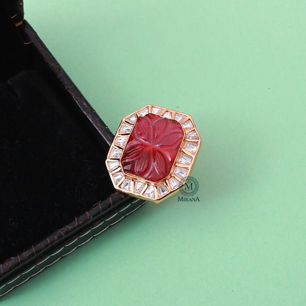 Padmawat Ruby Polki Designer Ring