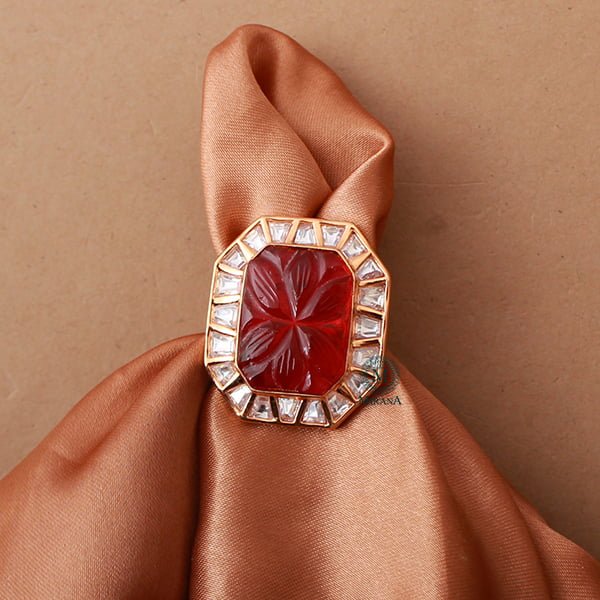 Padmawat Ruby Polki Designer Ring