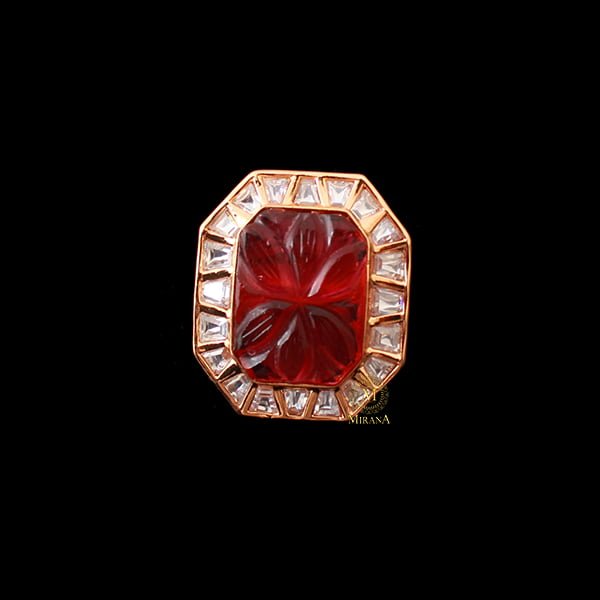 Padmawat Ruby Polki Designer Ring