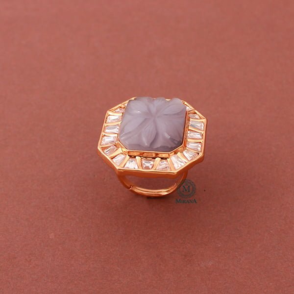 Padmawat Lavender Polki Designer Ring