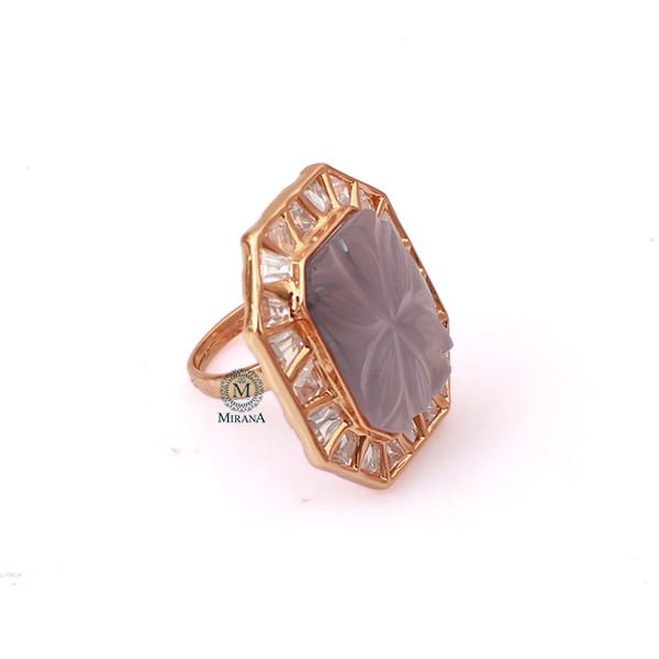 Padmawat Lavender Polki Designer Ring