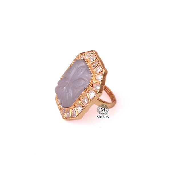 Padmawat Lavender Polki Designer Ring