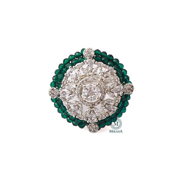 Shyra Emerald Green Designer Ring