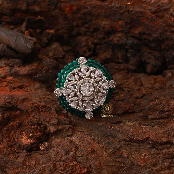 Shyra Emerald Green Designer Ring