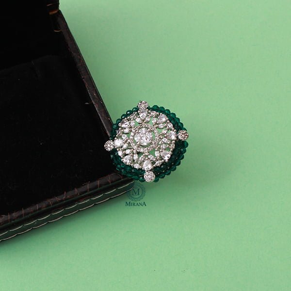 Shyra Emerald Green Designer Ring