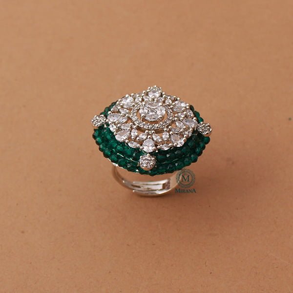 Shyra Emerald Green Designer Ring