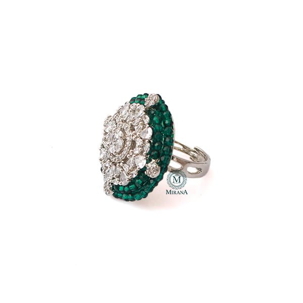 Shyra Emerald Green Designer Ring