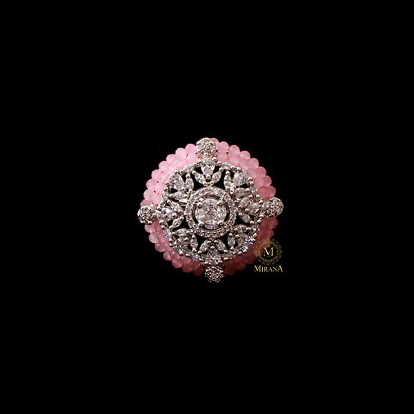 Shyra Pastel Pink CZ Designer Ring