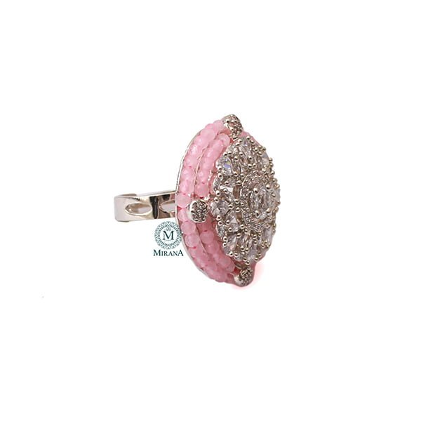 Shyra Pastel Pink CZ Designer Ring