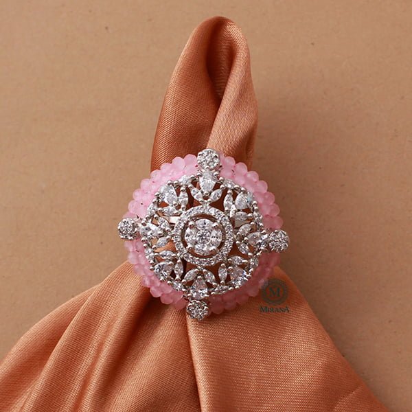 Shyra Pastel Pink CZ Designer Ring