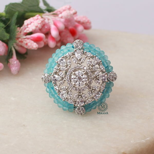 Shyra Pastel Blue CZ Designer Ring