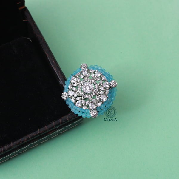 Shyra Pastel Blue CZ Designer Ring