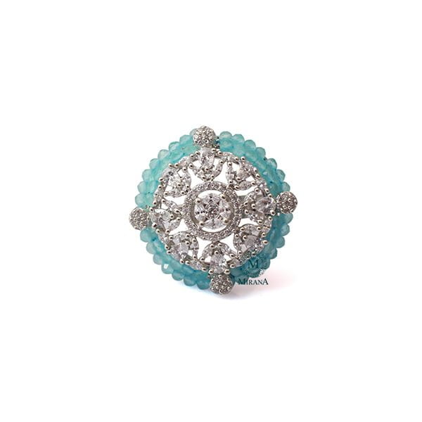 Shyra Pastel Blue CZ Designer Ring