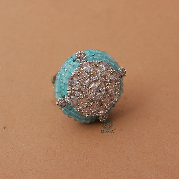 Shyra Pastel Blue CZ Designer Ring