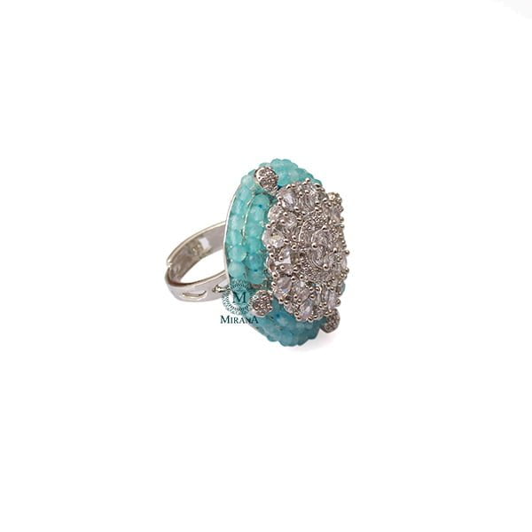 Shyra Pastel Blue CZ Designer Ring