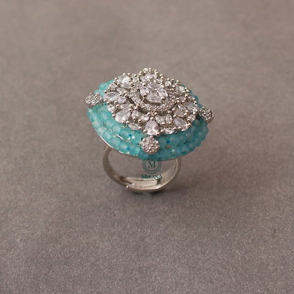 Shyra Pastel Blue CZ Designer Ring