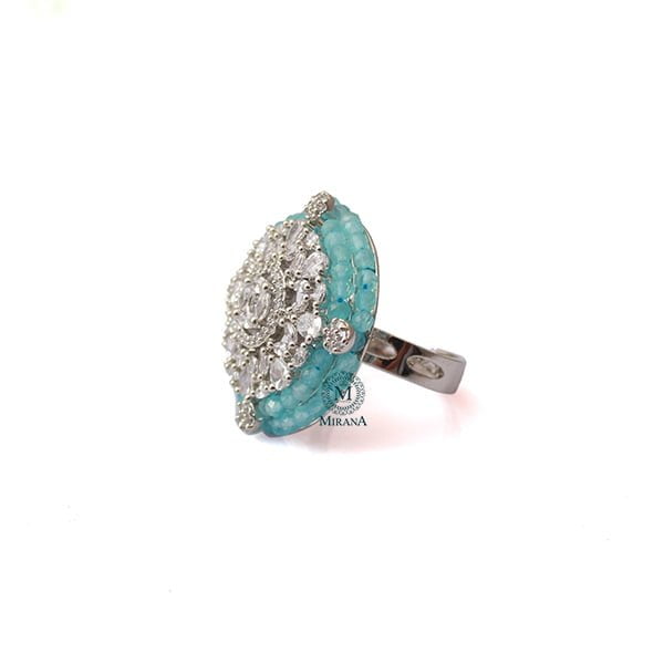 Shyra Pastel Blue CZ Designer Ring