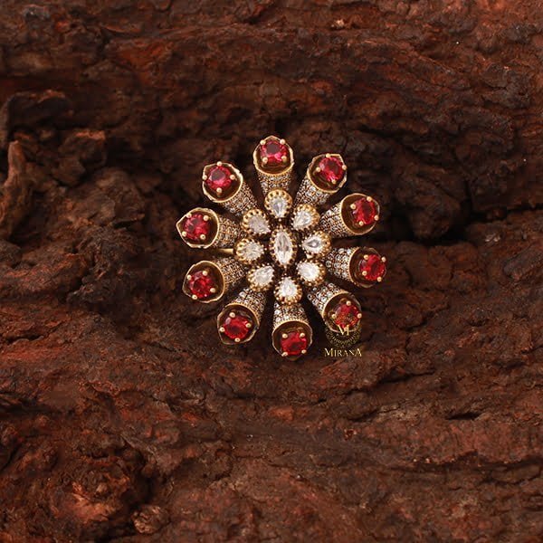 Shinaya Ruby Moissanite Designer Ring