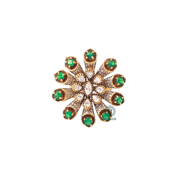 Shinaya Emerald Green Moissanite Ring