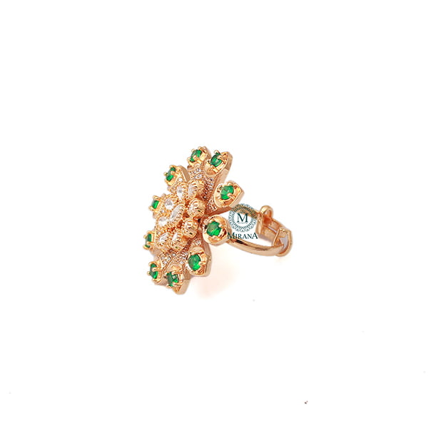 Shinaya Emerald Green Moissanite Ring