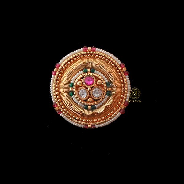 Sadhvi Pearl Antique Designer Ring