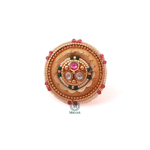 Sadhvi Pearl Antique Designer Ring