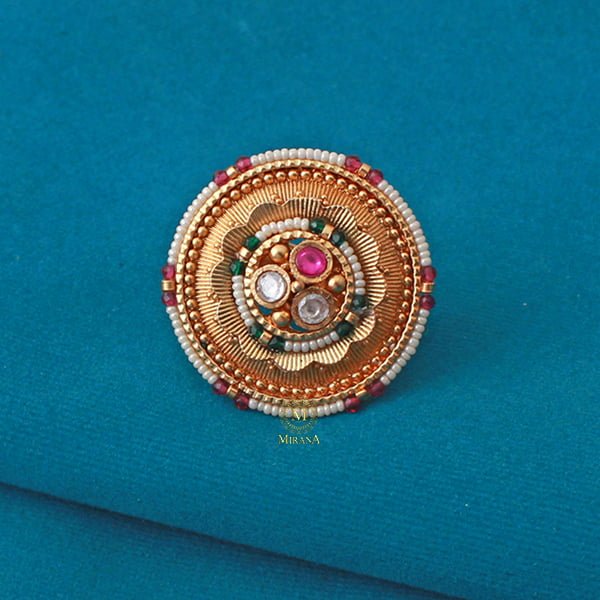 Sadhvi Pearl Antique Designer Ring