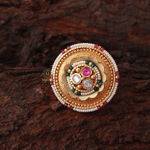 Sadhvi Pearl Antique Designer Ring