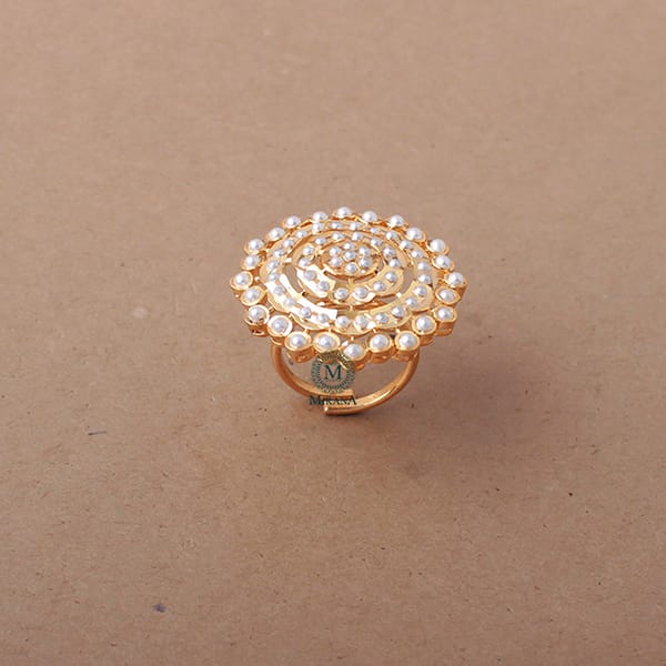 Lipika Pearl Jadau Designer Ring