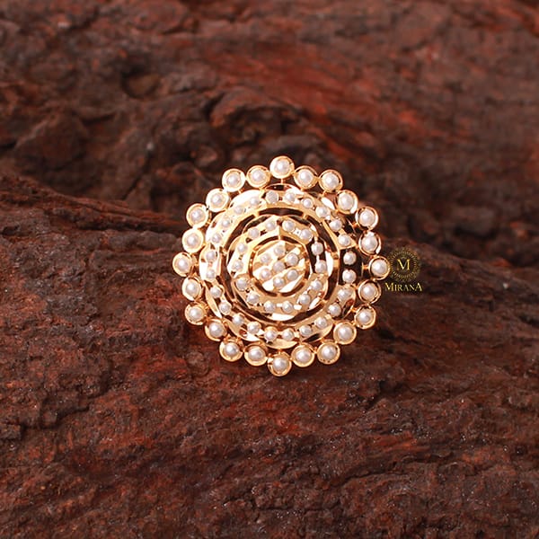 Lipika Pearl Jadau Designer Ring