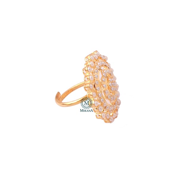 Lipika Pearl Jadau Designer Ring