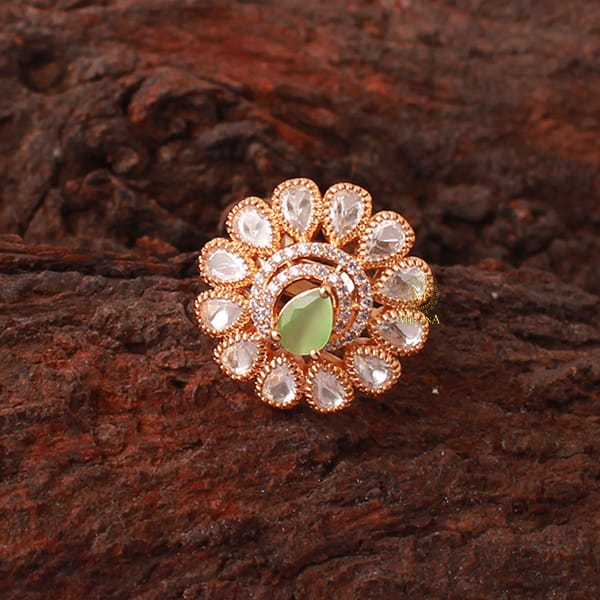 Aryna Pastel Green Polki Designer Ring