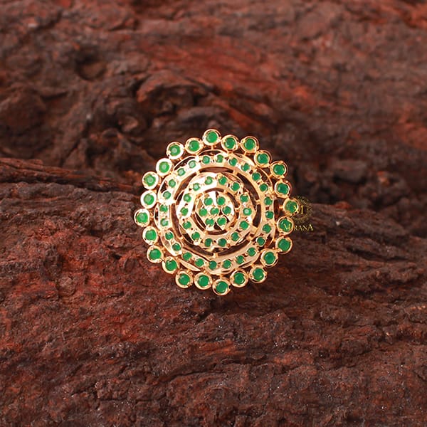 Lipika Green Jadau Designer Ring