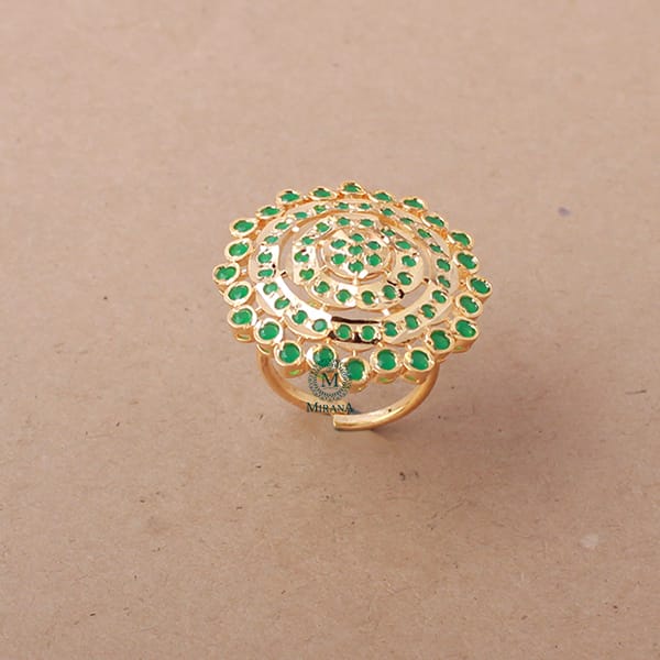 Lipika Green Jadau Designer Ring