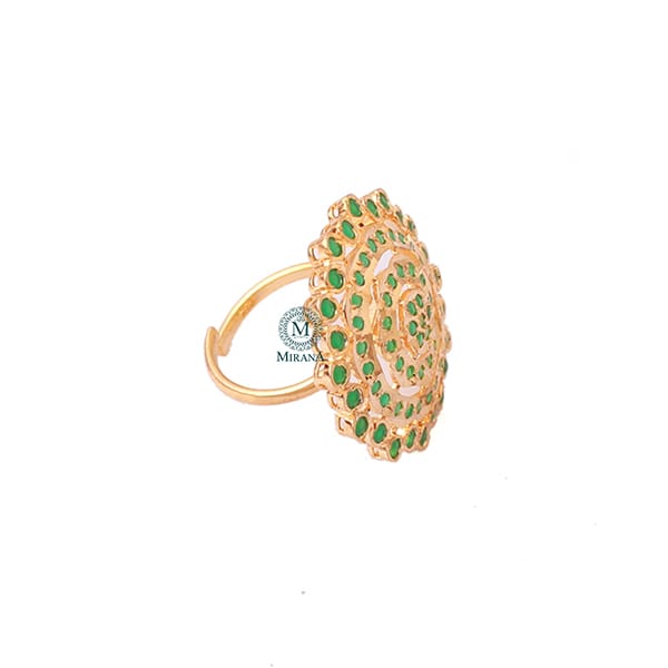 Lipika Green Jadau Designer Ring