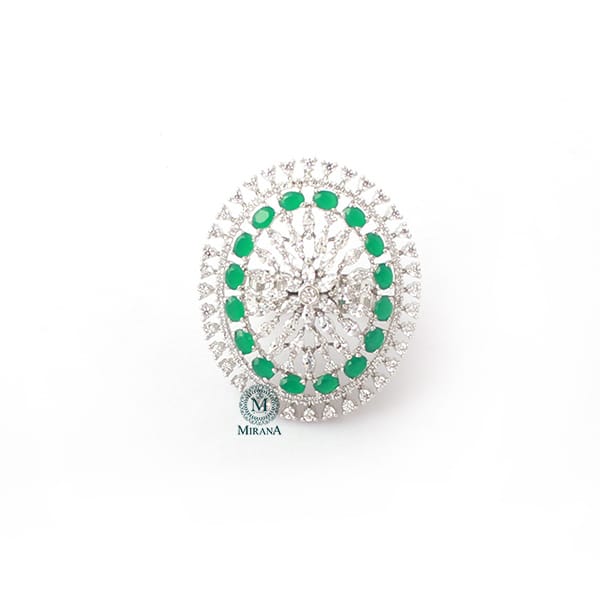 Anomi Green CZ Designer Ring