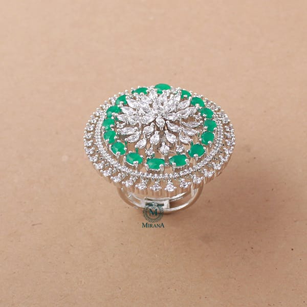 Anomi Green CZ Designer Ring