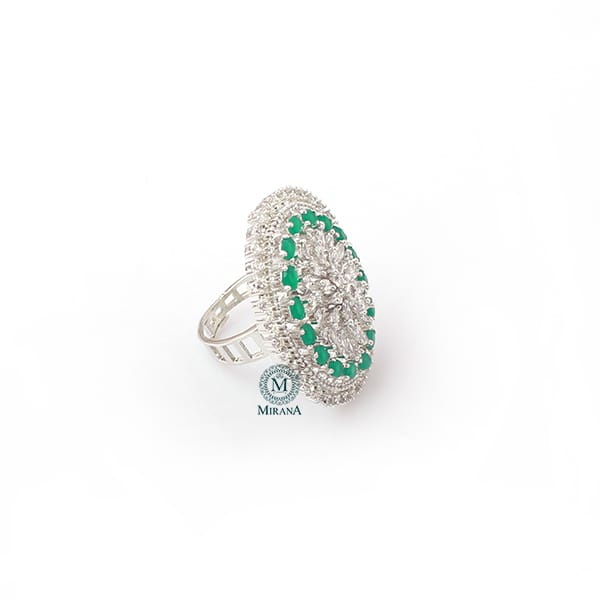 Anomi Green CZ Designer Ring