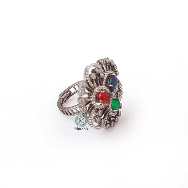 Erin Multi Colour CZ Designer Ring