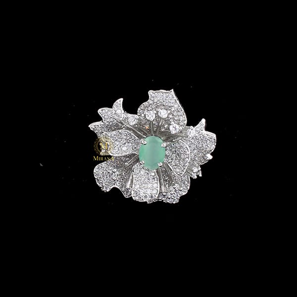 Scottie Pastel Green CZ Designer Ring