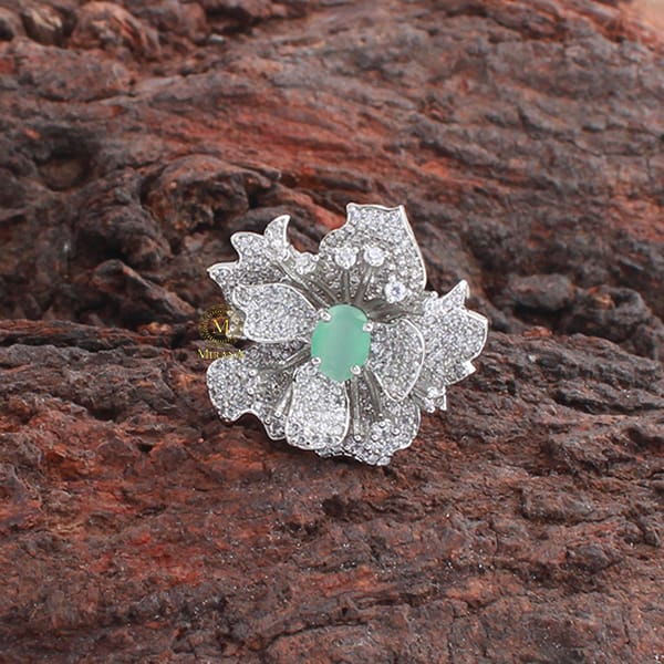 Scottie Pastel Green CZ Designer Ring