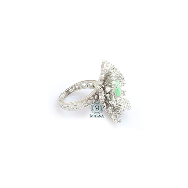 Scottie Pastel Green CZ Designer Ring